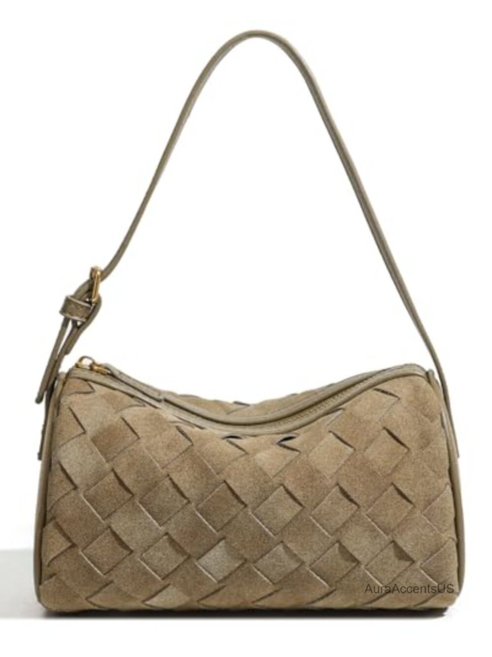 Woven Faux Suede Hobo Bag Small Crossbody Purse Adjustable Strap Top Handle